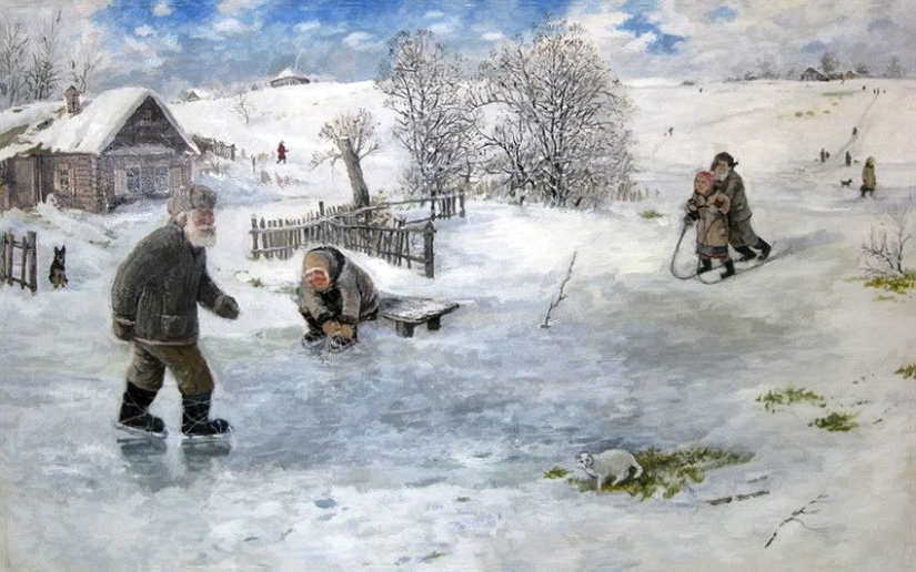 En invierno, quiero volar especialmente... Artista de los Urales Leonid Baranov