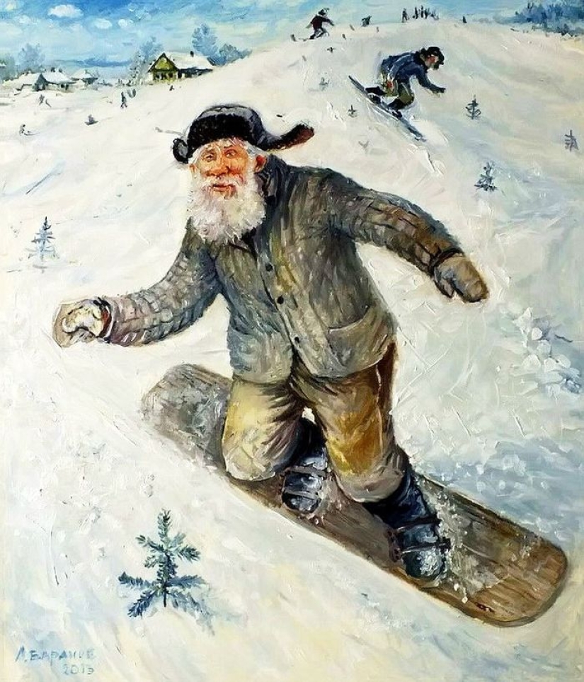 En invierno, quiero volar especialmente... Artista de los Urales Leonid Baranov