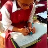 En una escuela india, todos los niños escriben con ambas manos, aunque solo el 1% de la población mundial puede hacerlo
