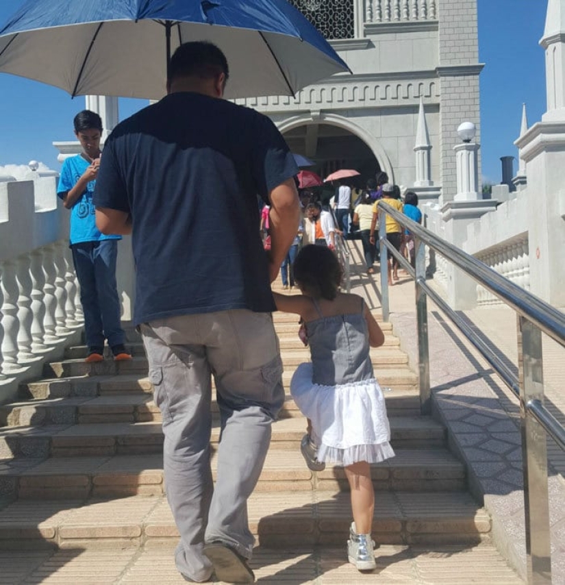 Es tan conmovedor! Filipina fotografió en secreto a su esposo e hija durante cuatro años