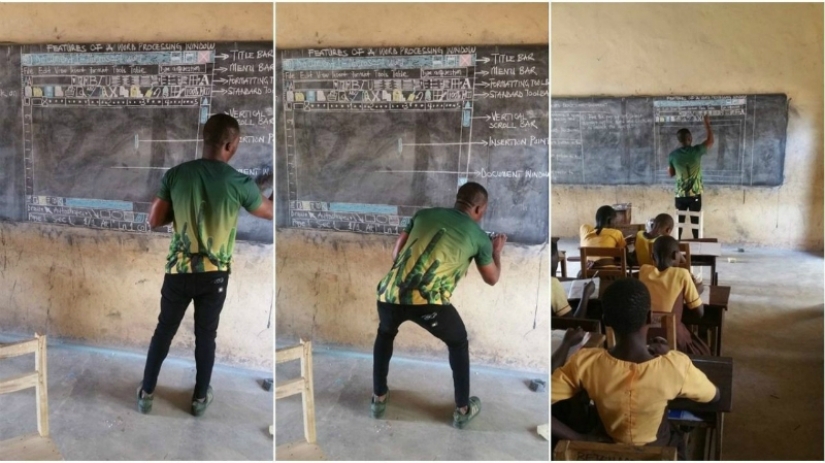 Escolares africanos que estudiaron Word a partir de dibujos en la pizarra donaron computadoras Escolares africanos que estudiaron Word a partir de dibujos en la pizarra donaron computadoras