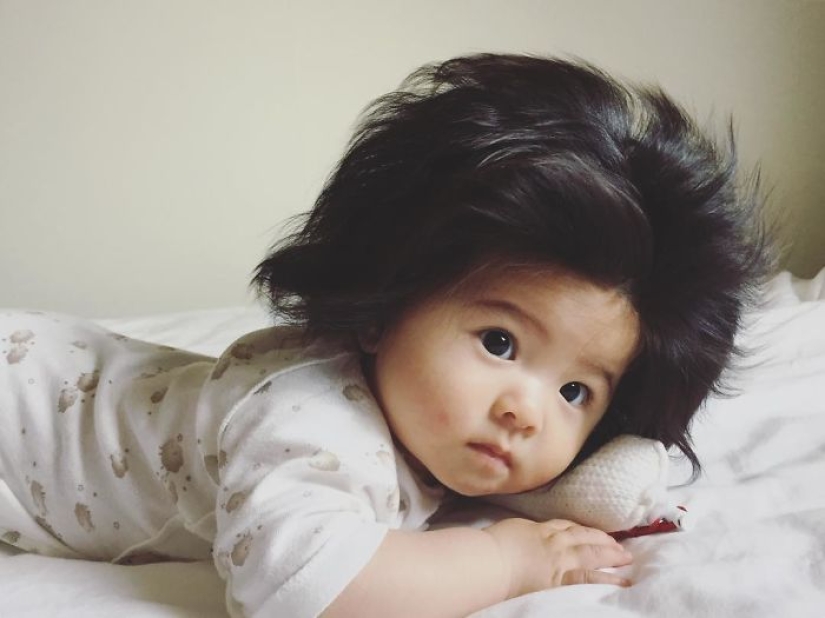 Esta niña tiene solo seis meses, pero su cabello es increíble.