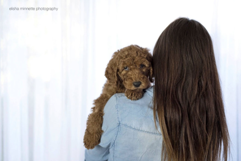 Esta pareja se cansó de que le preguntaran por los niños y organizó una "sesión de fotos de recién nacidos" para su perro