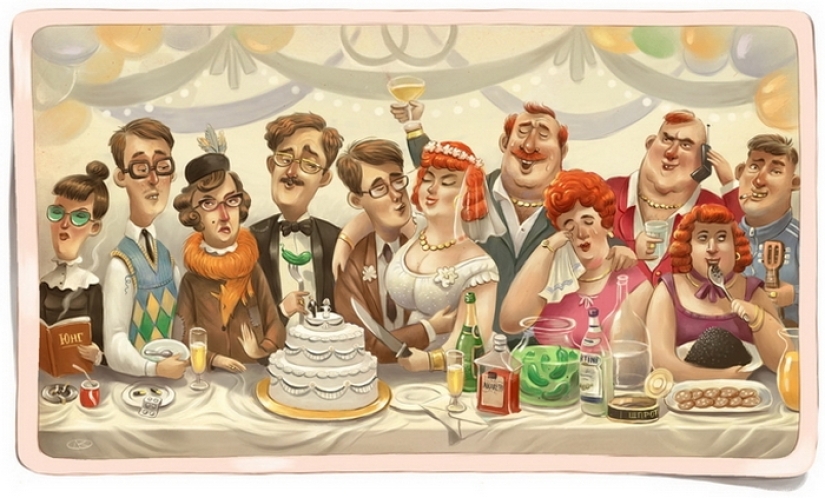 Este mundo loco en los dibujos irónicos del ilustrador Dmitry Korotchenko