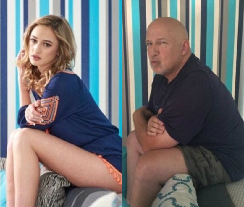 Estos son los genes: un padre ingenioso parodió la glamorosa sesión de fotos de su hija