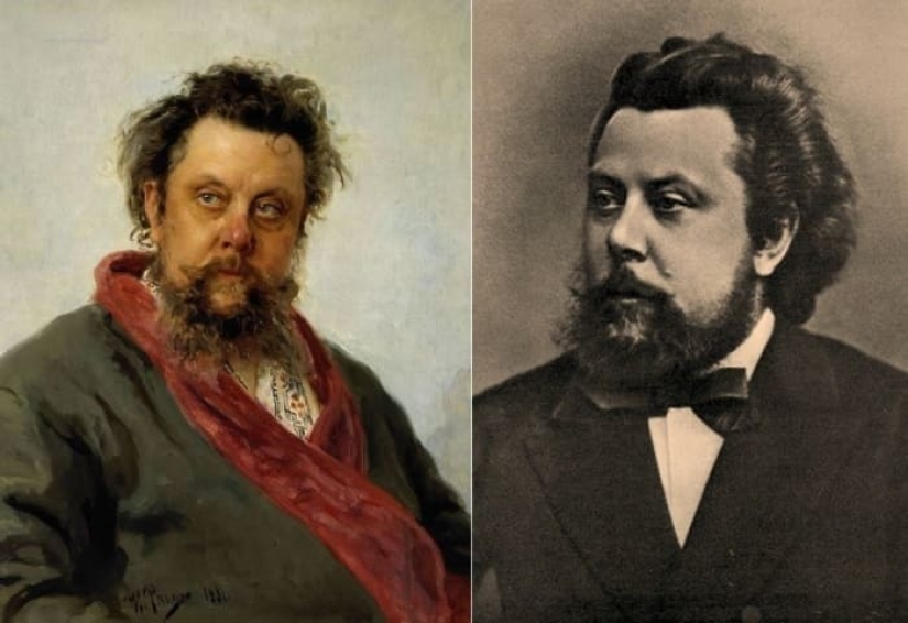 Find 10 differences: Repin's contemporaries in his portraits and in life
