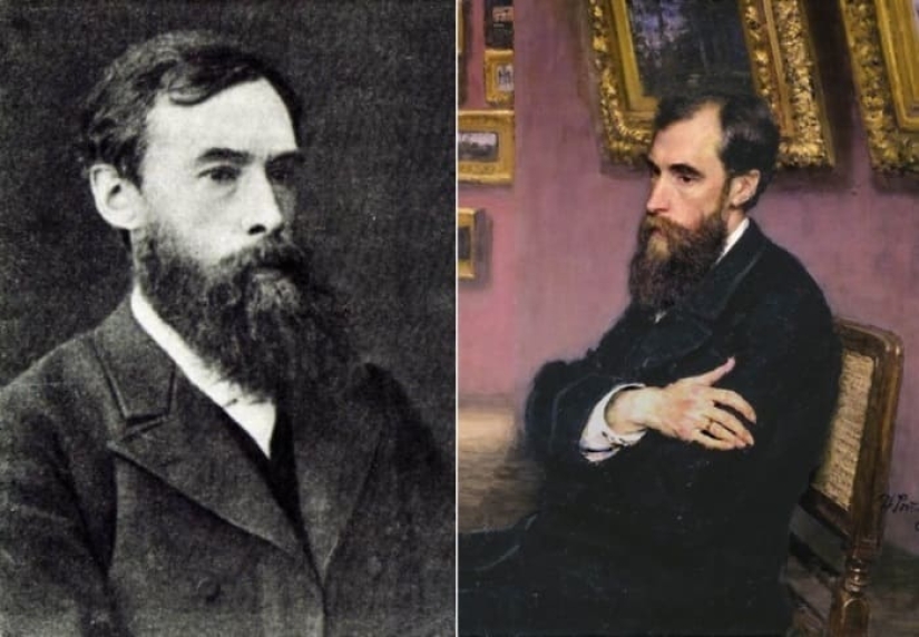 Find 10 differences: Repin's contemporaries in his portraits and in life