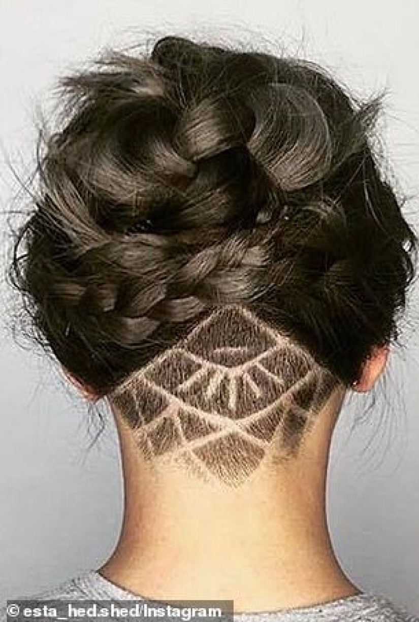 Find a million differences: a British woman decided to make a stylish haircut, and eventually got a doodle on the back of her head