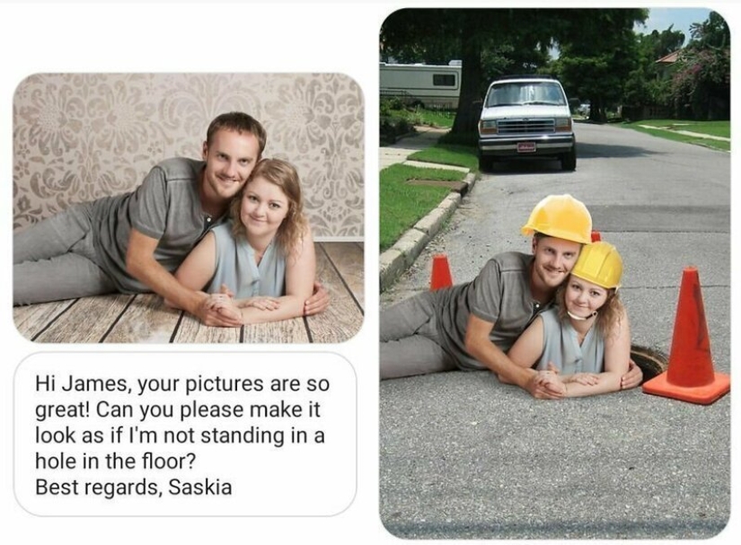 "Fix my photo, James!": 30 fresh alterations from the main Photoshop troll of our time