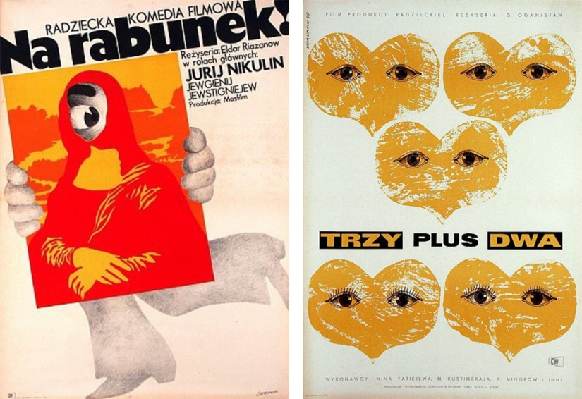 Foreign posters for Soviet films, balancing on the verge of genius and madness