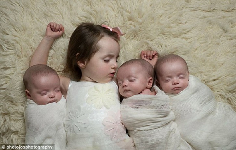 Fotocopia genética: trillizos británicos que se distinguen solo por su propia madre