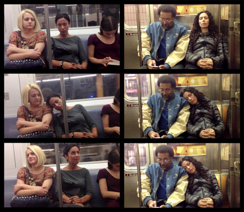 Fotos curiosas de la cama de pasajeros en el metro Fotos curiosas de la cama de pasajeros en el metro