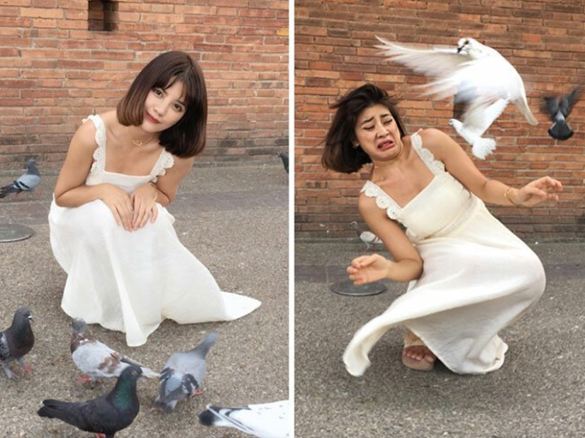 Fraude en todas partes: collages de Instagram/realidad de una chica de Tailandia