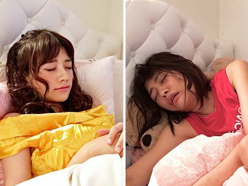 Fraude en todas partes: collages de Instagram/realidad de una chica de Tailandia