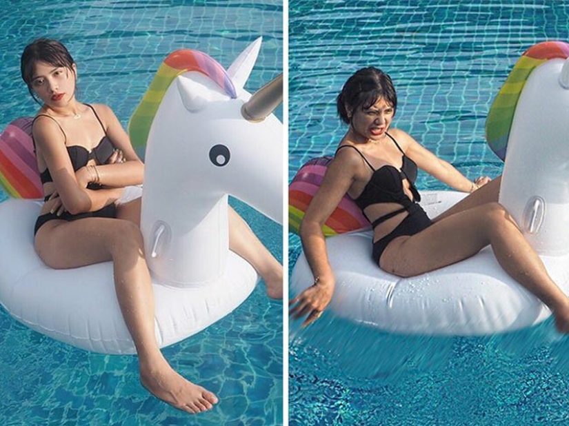 Fraude en todas partes: collages de Instagram/realidad de una chica de Tailandia