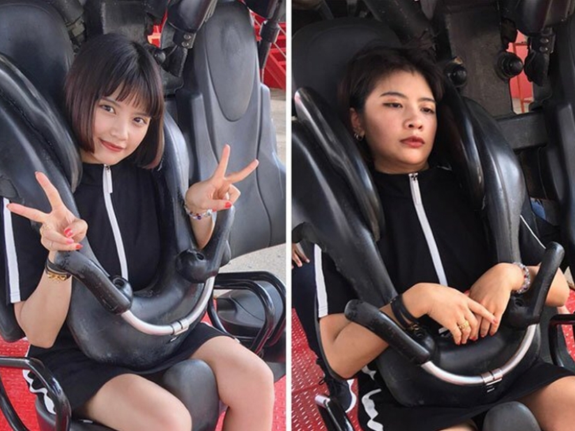 Fraude en todas partes: collages de Instagram/realidad de una chica de Tailandia