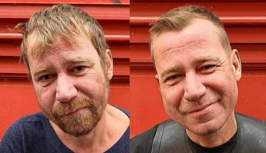 Free haircuts for the homeless: a barber turns tramps into real beauties Free haircuts for the homeless: a barber turns tramps into real beauties