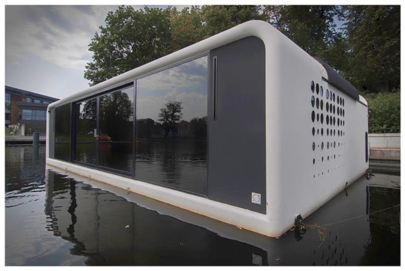 Futuristic house on the water