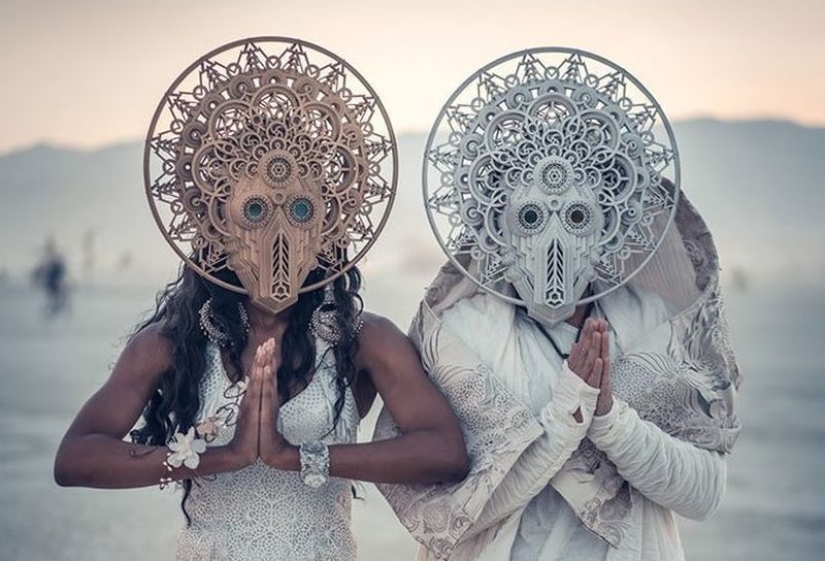 Futuristic wedding at Burning Man Festival
