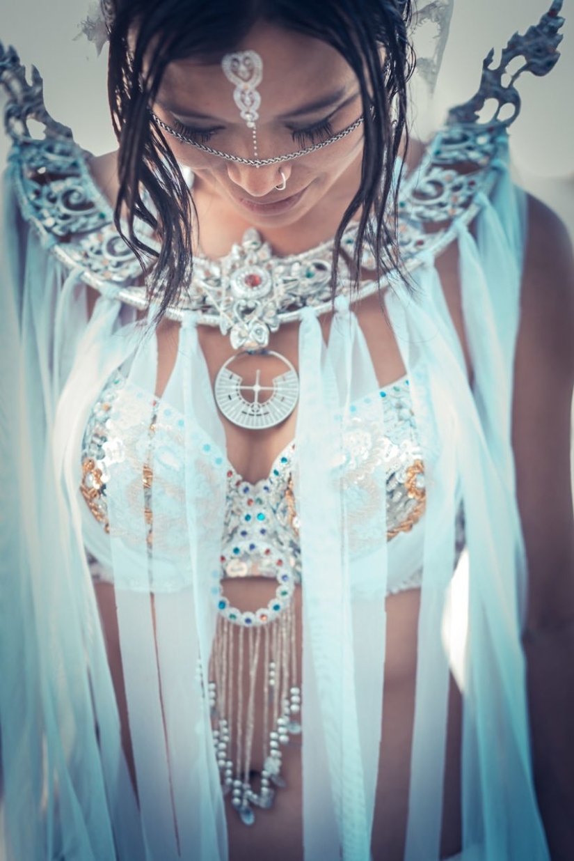 Futuristic wedding at Burning Man Festival