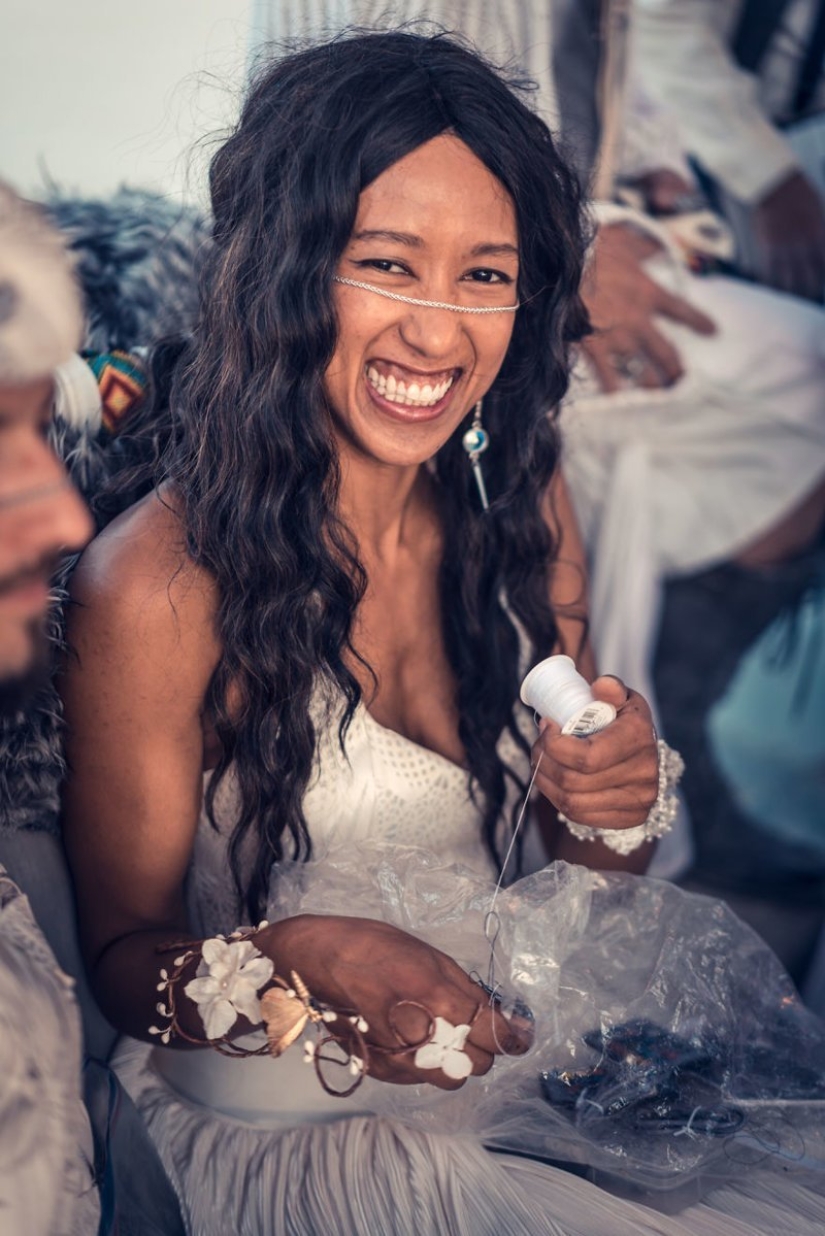 Futuristic wedding at Burning Man Festival