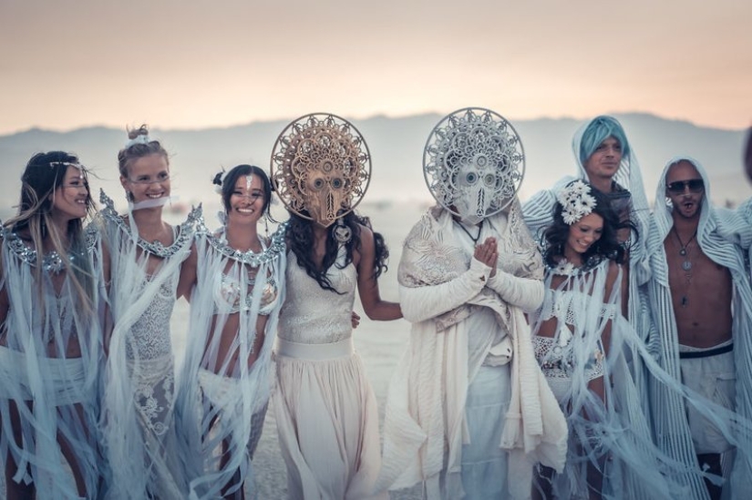Futuristic wedding at Burning Man Festival