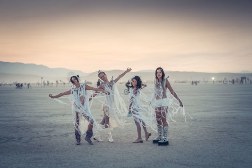 Futuristic wedding at Burning Man Festival