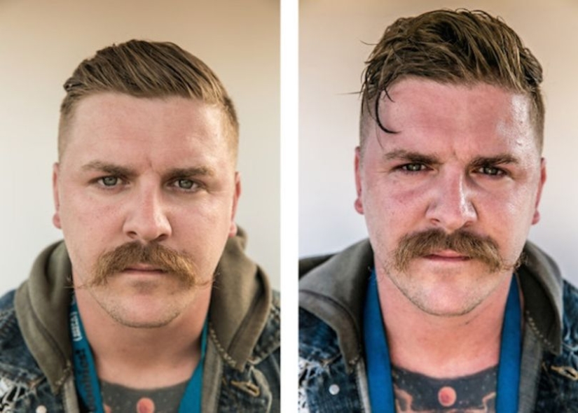 Give 120 percent: musicians before and after a rock concert Give 120 percent: musicians before and after a rock concert