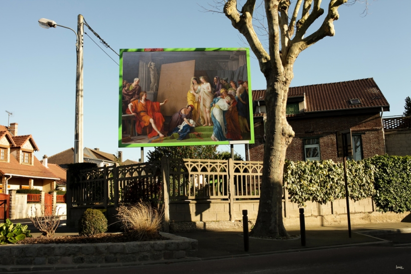 "God, who stole my advertisement?": Frenchman replaced street posters with classic paintings "God, who stole my advertisement?": Frenchman replaced street posters with classic paintings