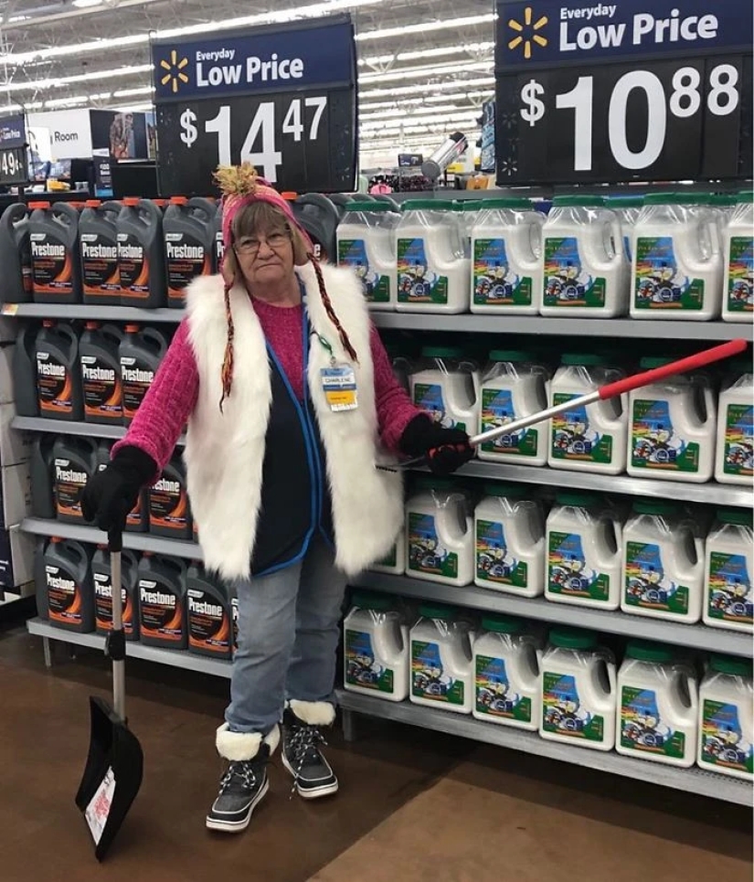 Granny prankster became famous by posing for a Walmart supermarket ad Granny prankster became famous by posing for a Walmart supermarket ad
