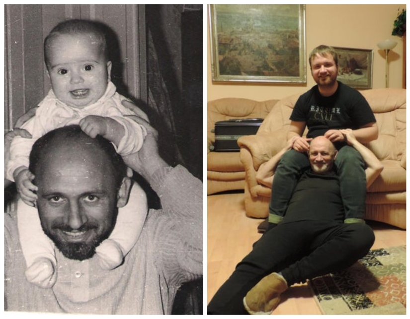 Greetings from the past: people have recreated their old photos Greetings from the past: people have recreated their old photos