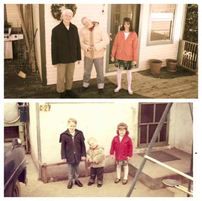 Greetings from the past: people have recreated their old photos Greetings from the past: people have recreated their old photos