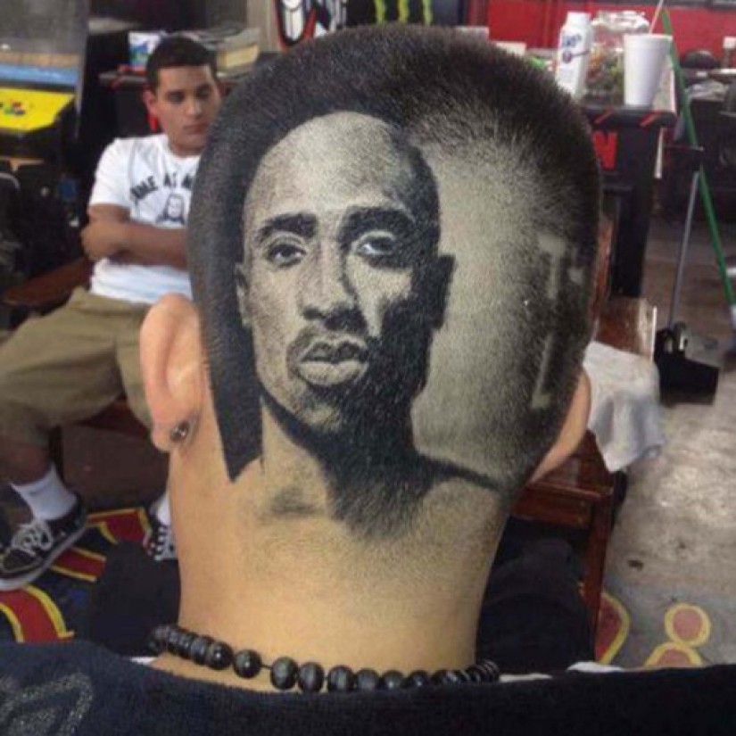 Hairdresser creates celebrity portraits on the heads of his clients