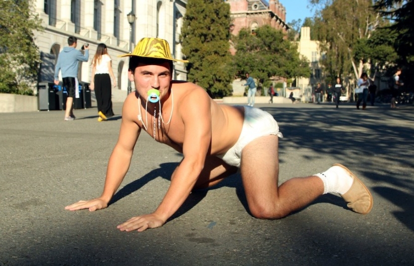 He knows a lot about perversions: an American imitated Down syndrome so that his diapers were changed