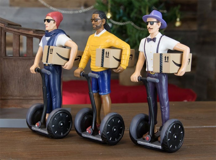 Hipster Christmas nativity scene is, firstly, ironic