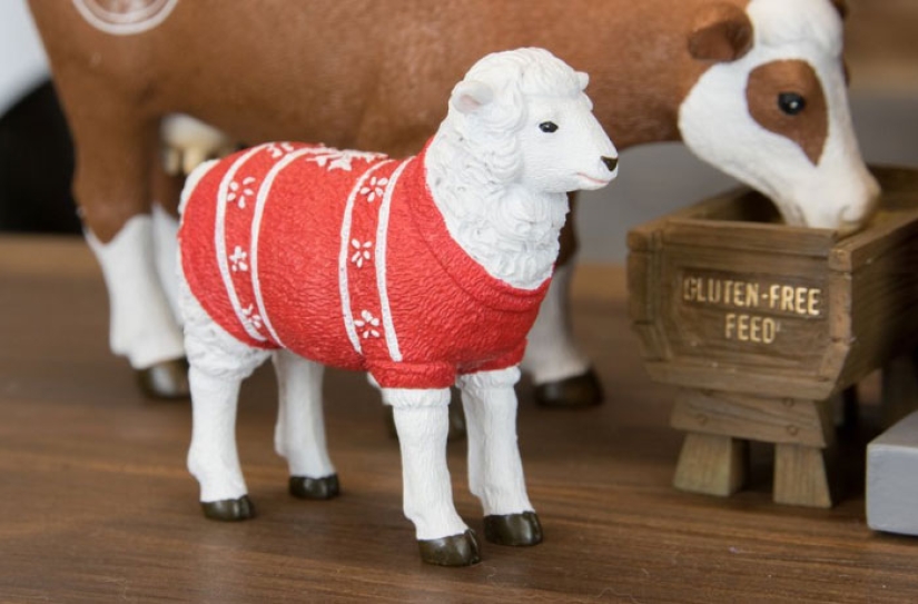 Hipster Christmas nativity scene is, firstly, ironic