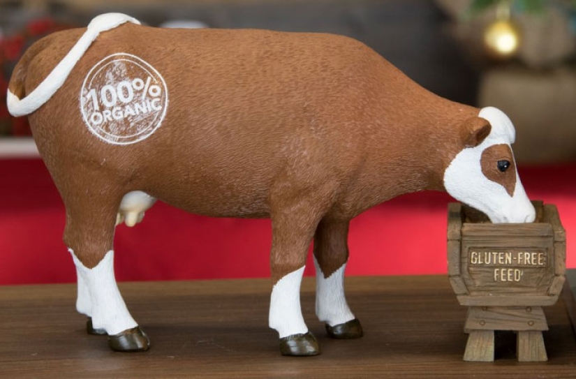 Hipster Christmas nativity scene is, firstly, ironic
