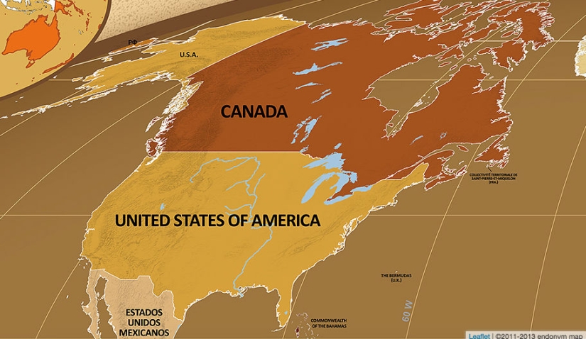 Hola, Bielorrusia! Se ha creado un mapa en el que los nombres de los países están escritos en su idioma nativo