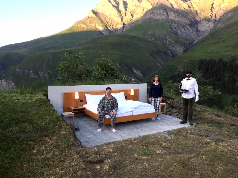 Hotel sin paredes ni techo con la mejor vista de los Alpes suizos Hotel sin paredes ni techo con la mejor vista de los Alpes suizos