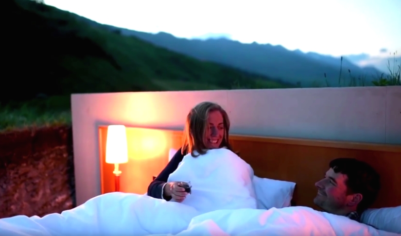 Hotel without walls and ceiling with the best view of the Swiss Alps Hotel without walls and ceiling with the best view of the Swiss Alps