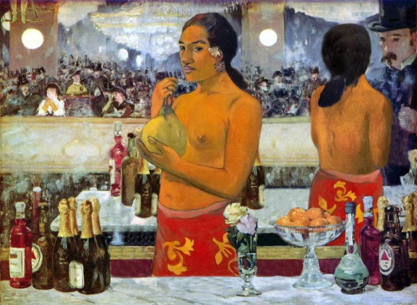 How the heroes of the paintings of Gauguin, Munch, Picasso and Van Gogh ended up together at night in a bar How the heroes of the paintings of Gauguin, Munch, Picasso and Van Gogh ended up together at night in a bar