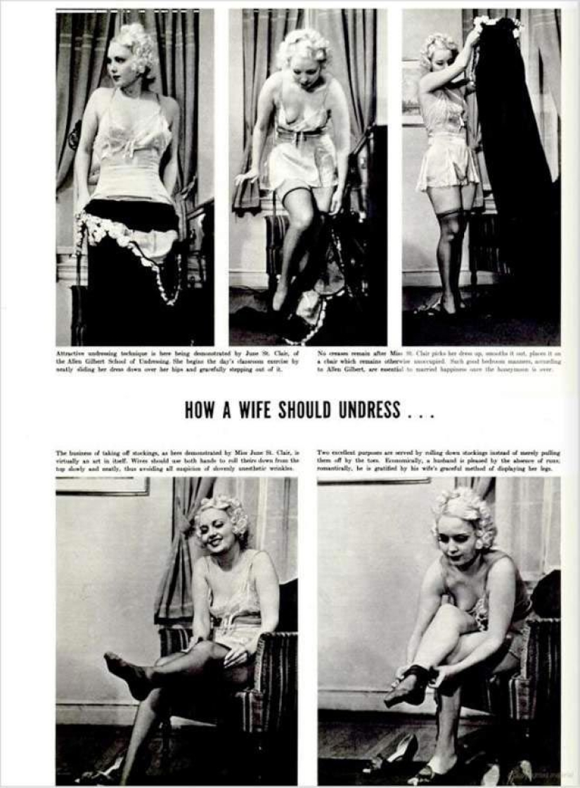 How to undress in front of her husband: a 1937 guide that will be useful for modern women
