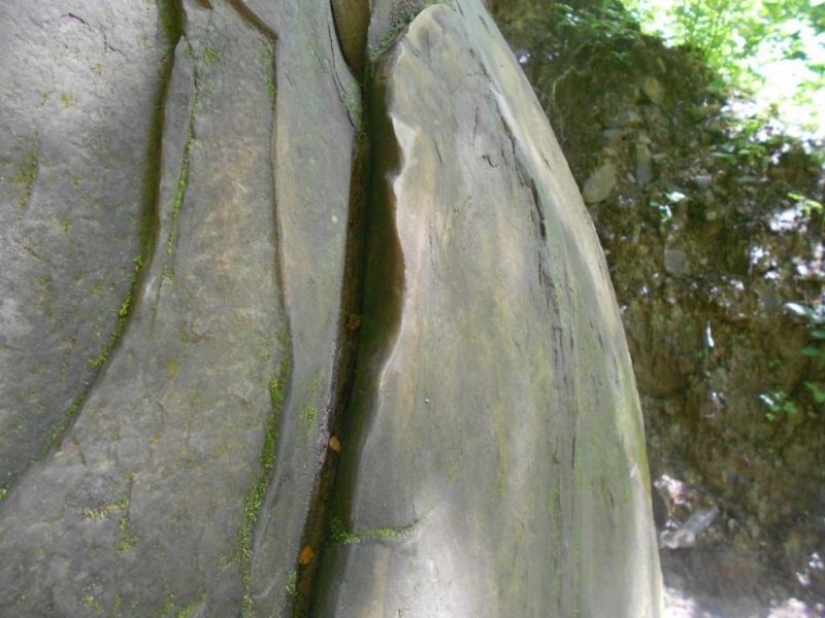 Huge stone ball in the middle of the forest