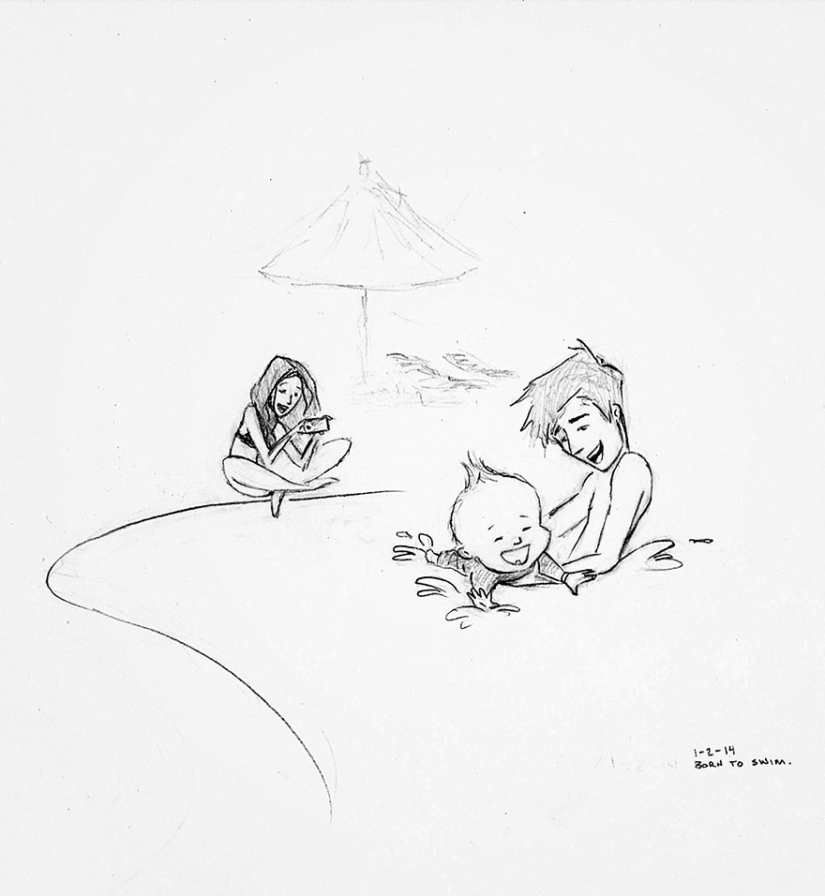 Husband created 365 drawings about every day spent with his beloved wife Husband created 365 drawings about every day spent with his beloved wife