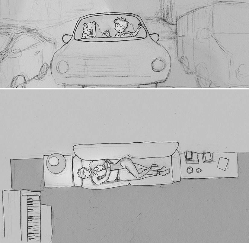 Husband created 365 drawings about every day spent with his beloved wife Husband created 365 drawings about every day spent with his beloved wife