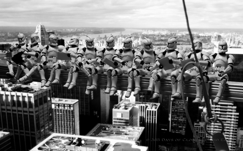Iconic photos in the form of remakes with imperial stormtroopers