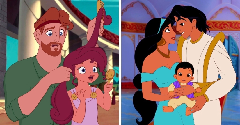 Ilustraciones conmovedoras: cómo se verían los personajes de Disney si tuvieran hijos