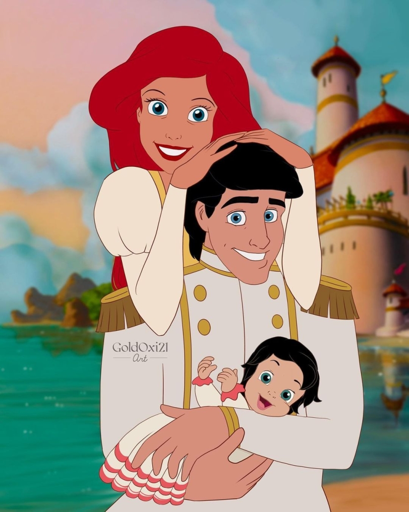 Ilustraciones conmovedoras: cómo se verían los personajes de Disney si tuvieran hijos
