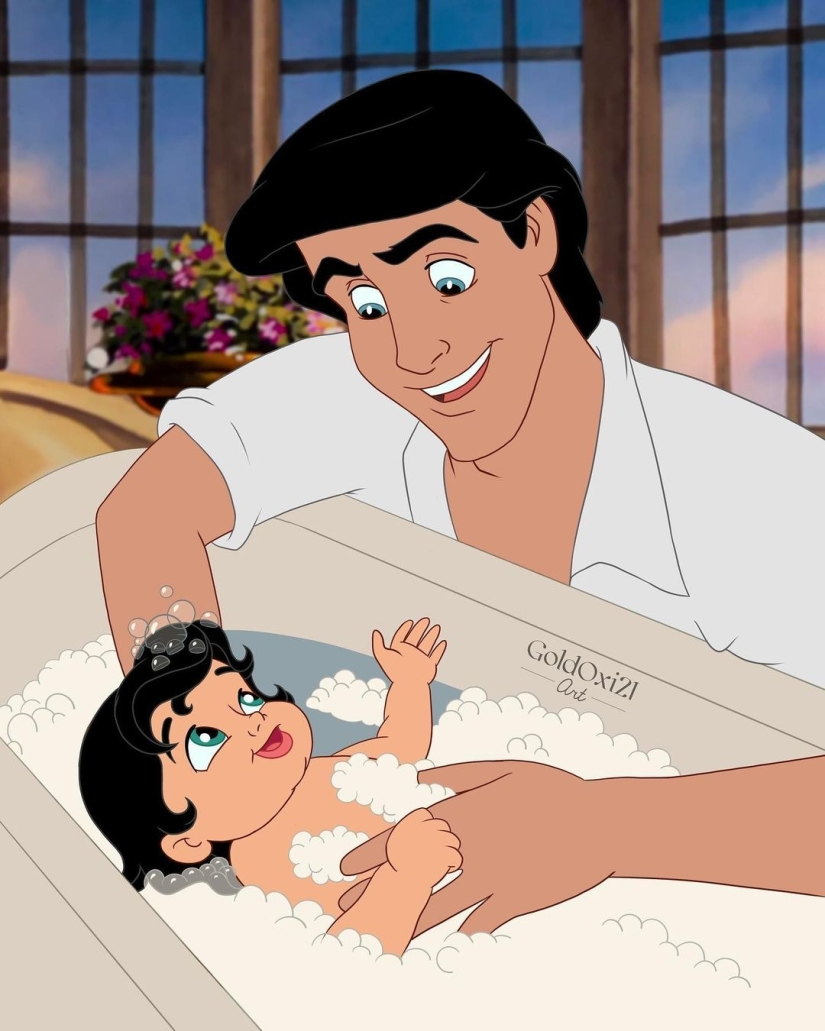 Ilustraciones conmovedoras: cómo se verían los personajes de Disney si tuvieran hijos