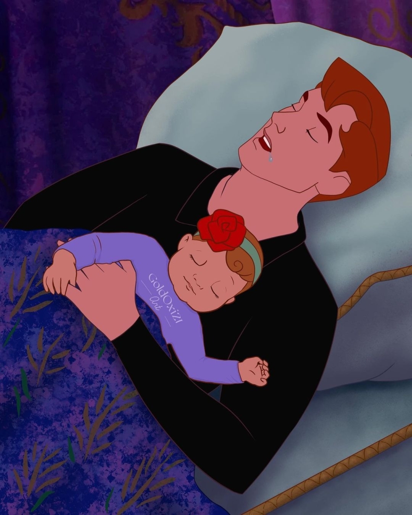 Ilustraciones conmovedoras: cómo se verían los personajes de Disney si tuvieran hijos